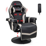 Goplus Gaming Chair, Height Adjustable Massage Video Game Chair with Retractable Footrest, Cup Holder, Headrest, Swivel Office Chair, Racing Style Swivel Gamer Chair Goplus