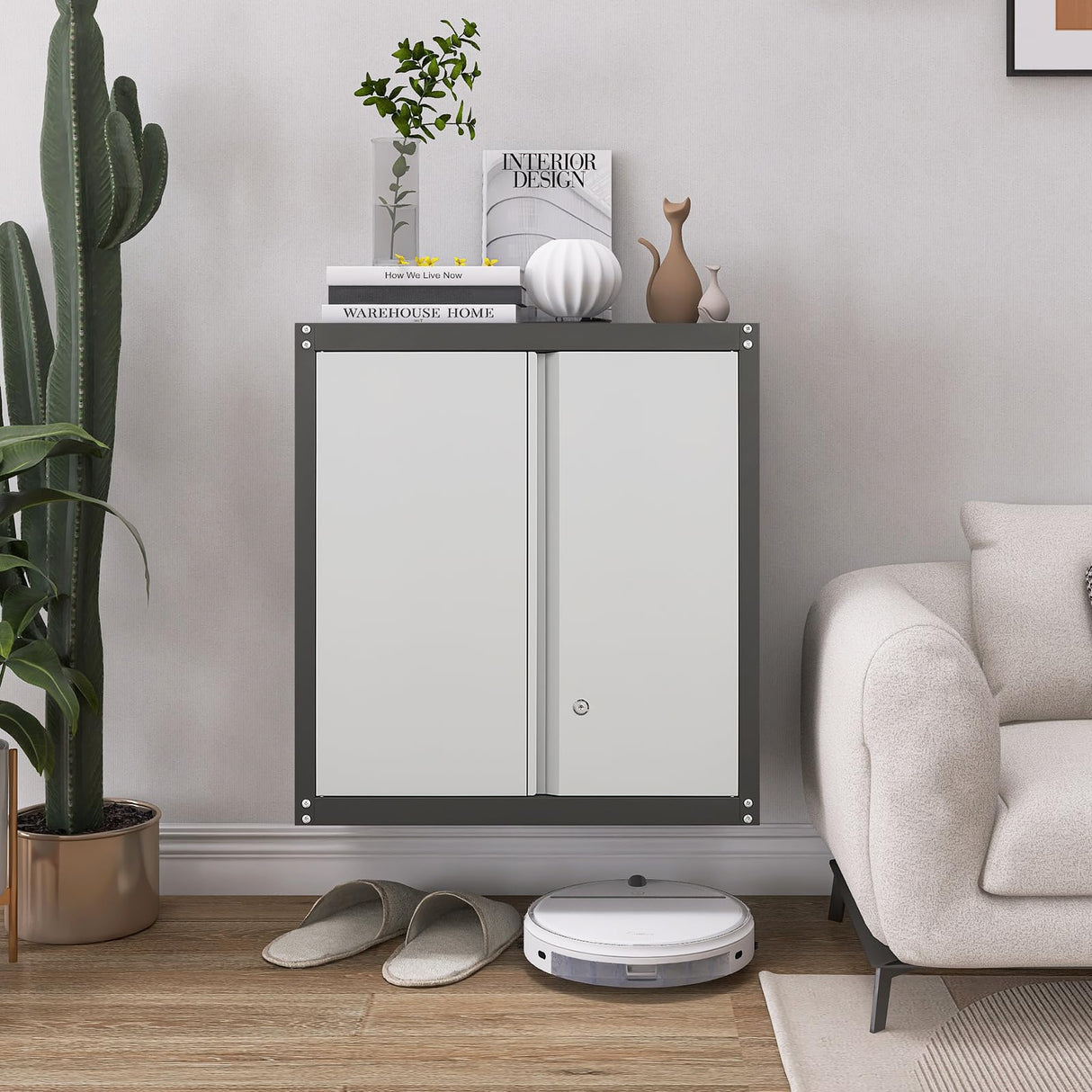 STEELIST Metal Wall Cabinet, Metal Garage Cabinets Wall Mount, Metal Wall Cabinets for Garage, Tool Cabinets with Lockable Doors and Shelves, Garage Cabinet for Home, Office, Basement STEELIST