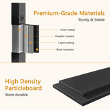 Gewudraw 3-Tier Bathroom Ladder Shelf with Drawer, Freestanding Tower Shelf Ladder Bookshelf for Living Room, Bedroom -Black Gewudraw