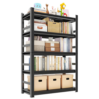 Book Shelf, 78 Tall Bookcase, 5-Tier Large Bookshelves, Metal Shelf for Books, Adjustable Book Shelves for Living Room, Display Shelf for CDs/Books/Movies, 47.24" W*18" D*78" H, Black