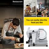 GarveeHome Electric Meat Slicer, 10" Commercial Meat Slicer with Carbon Steel Blade, Stainless Steel Food Slicer, Meat Cutting Machine 0-0.6 inch Adjustable Thickness for Meat Cheese Veggies, 240W GarveeHome