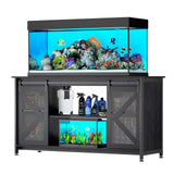 Tatub 75-90 Gallon Fish Tank Stand with Cabinet, Heavy Duty Metal Large Aquarium Stand for Accessories Storage, Reptile Tank Turtle Terrariums Table, 1000+ LBS Capacity, 58.9"x19.7"x32.6" H, New Black Tatub