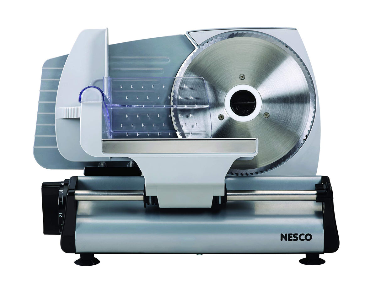 NESCO FS-200, Food Slicer, Gray, Aluminum with 7.5 inch Stainless Steel Blade, 180 watts, One Size Nesco