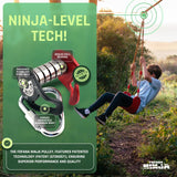 Fofana Ninja Slider Slackline Pulley - Turn Slacklines Into Ziplines with The Most Fun New Accessory for Your Ninja Warrior Obstacle Course for Kids - Patented Design Fofana