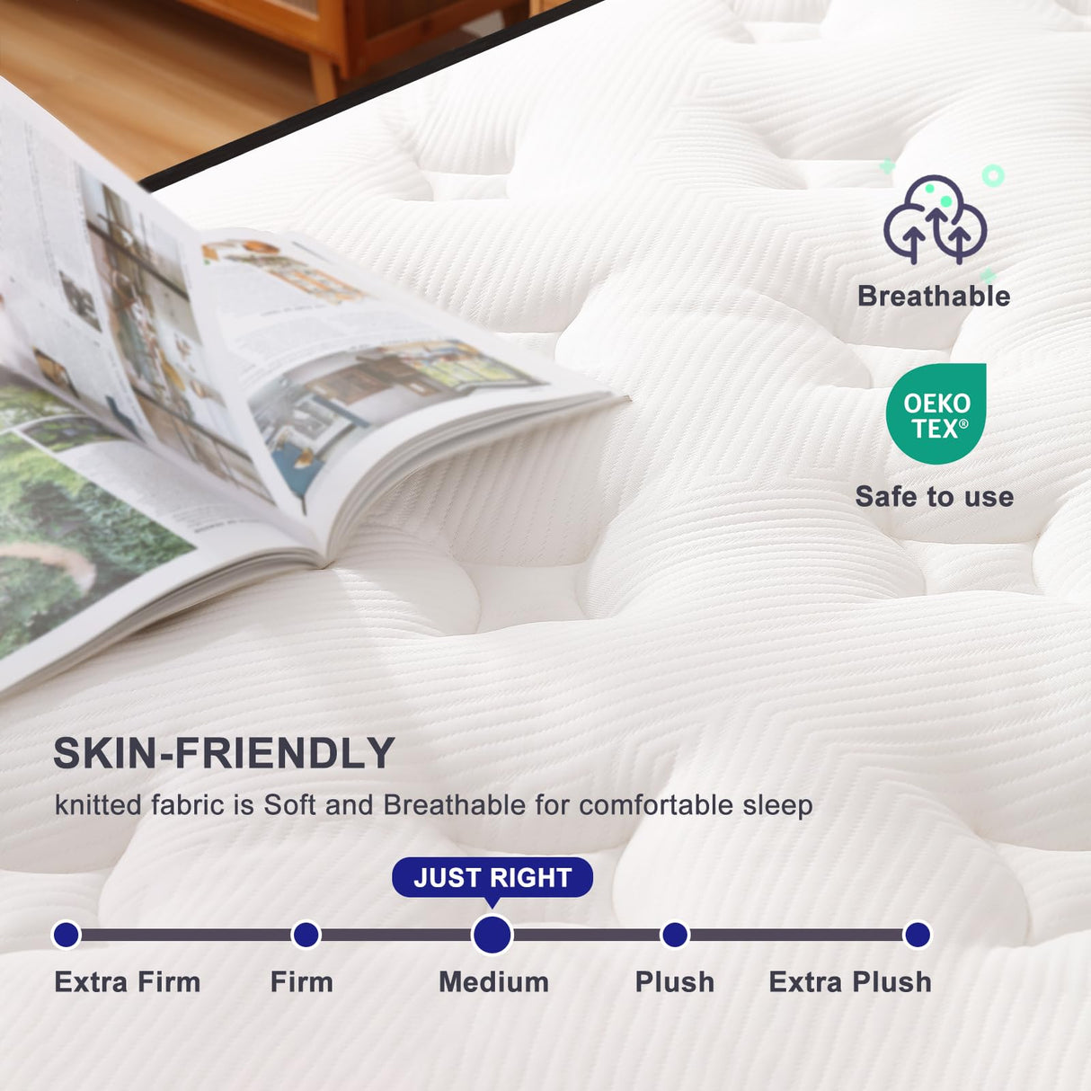 Anyhot,Twin Mattress,10 Inch Medium Firm Hybrid Bed Mattresses,Twin Mattress Size with High Density Foam and Independent Pocket Springs,Release Pressure,Cool and Breathable Anyhot