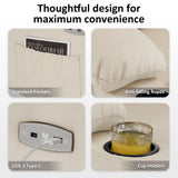 MCombo Oversized Power Lift Recliner Chair with Extended Footrest for Elderly People, Faux Leather R7289 (Cream White, Oversize) MCombo