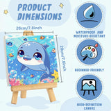 XTCIXAL Paint by Numbers Kit for Kids with Frame, Dolphin Paint by Number Kids Age 5-8-12, Paint by Number with Frame for Gifts and Home Decor 8X8 Inch XTCIXAL