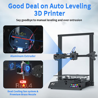 BIQU 3D Printer, B1 SE Plus Auto Leveling 3D Printers, DIY FDM Printer with Large Print Size 310x310x340mm/12.2x12.2x13.38in 32bit Silent Motherboard Resume Printing Function Touch Screen