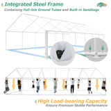 COBIZI 20x40ft Party Tent Heavy Duty, Wedding Tent, Event Tent for Parties, Carpas Para Fiestas with 8 Removable Sidewalls, 20x40 Tent with Built-in Sandbag, UV50+, Big Tent for Party, Carport, White COBIZI