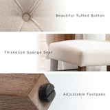 COLAMY Button Tufted Dining Chairs Set of 6, Accent Parsons Diner Chair Upholstered Fabric Dining Room Chairs Stylish Kitchen Chairs with Solid Wood Legs and Padded Seat - Dark Beige COLAMY