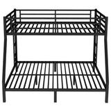 RuiSiSi Queen Over King Metal Bunk Bed, Heavy-Duty Queen Bunk Beds with 2 Ladders for Kids Adults, Space-Saving Bunk Bed Frame with Safety Guardrails, Easy Assembly, Noise-Free, Black RuiSiSi