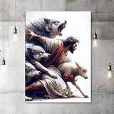 YIMORE 5D DIY Diamond Art Painting Kits Christ Jesus Wolf and Lamb 16X20 inches for Adults ，Full Round Drill Rhinestone Embroidery for Home Wall Decor YIMORE