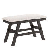 LUMISOL 6 Pieces Dining Table Set with Bench, Wood Counter Height Table with Shelf Kitchen Dining Romm Table Set with 4 Chairs and Bench for Saving Space, Espresso+Beige LUMISOL