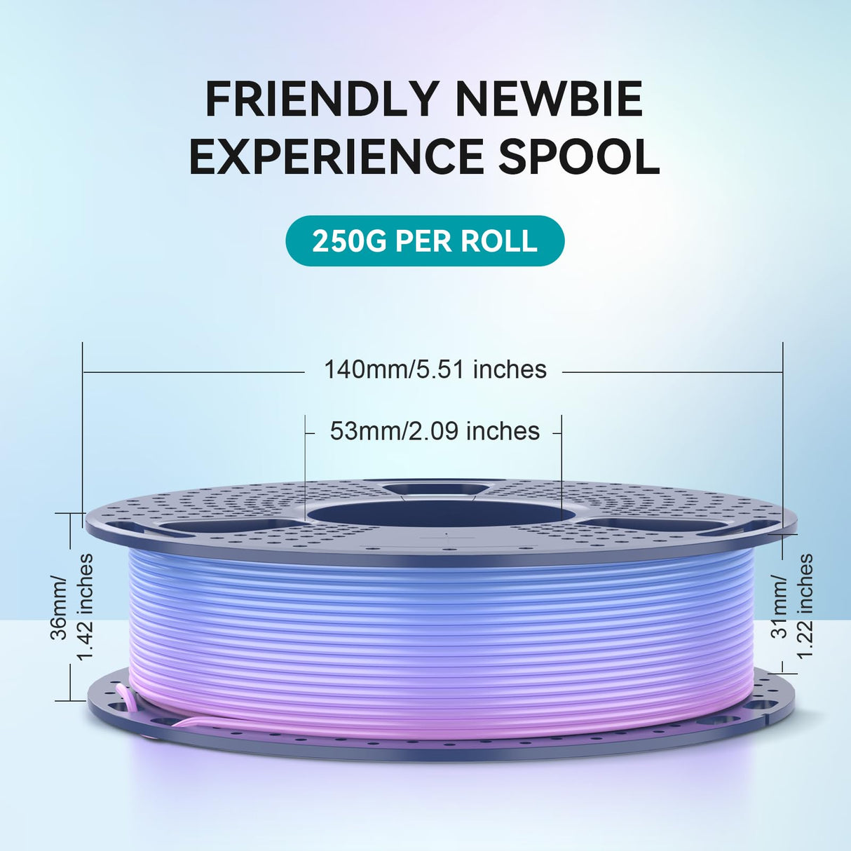 250g Rainbow PLA Filament 1.75mm Bundle, SUNLU 3D Printer Filament Neatly Wound, Fast Color Change Each 8 Meters, 250g Spool, 4 Rolls, Rainbow 01-04 YOOPAI