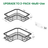 QHMCHLDZ Adhesive Shower Caddy, 2 Pack Corner Bath Organizer, Rustproof Stainless Steel Shower Shelves with Large Capacity, No Drilling Shelves for Bathroom Storage, Home, Kitchen Decor QHMCHLDZ