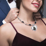 Hicarer 24 Pcs Sublimation Rhinestone Trays Pendant Set Including 8 Heart Shape Double Sided Blank Pendant Charms with 16 Sublimation Blank Discs for Necklaces Chains Jewelry Making Charms (White K) Hicarer