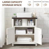 Minifeel Bathroom Floor Cabinet, Farmhouse Bathroom Storage Cabinet, Adjustable Shelf, Barn Doors, Cabinet for Bathroom, Kitchen, Living Room (Antique White) Minifeel