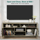 Viplive Farmhouse TV Stand for Bedroom, TV Stand for 65 Incn TV, Universal TV Stand with Ample Storage Cabinets, Media Furniture with Entertainment Center and Console Table for Living Room Viplive