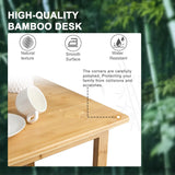 Nnewvante 47 Inch Computer Desk, Bamboo Writing Desk, Modern Simple Work Desk for Home Office Nnewvante