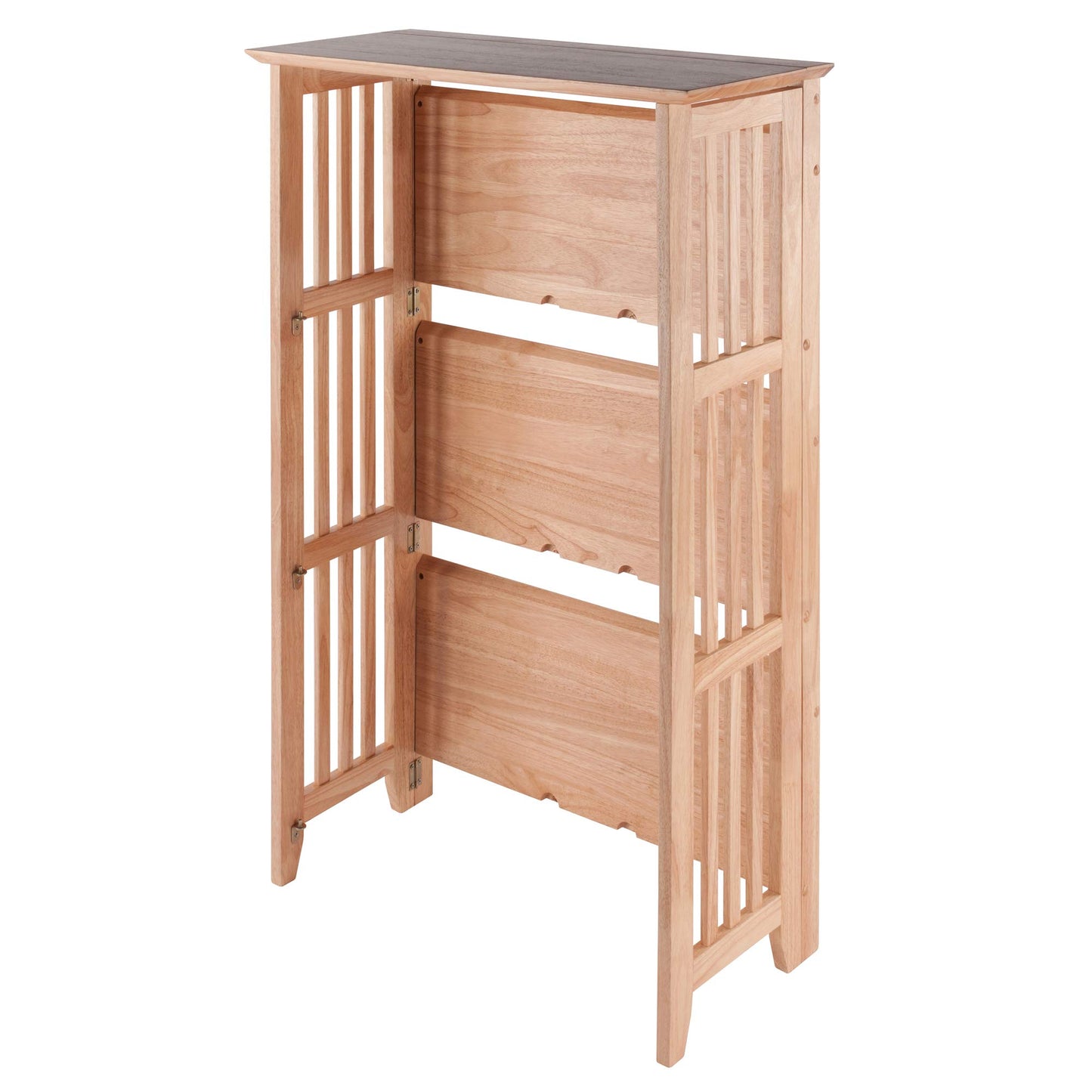 Winsome Wood Mission-Style Natural Beechwood 4-Tier Folding Shelf - WoodArtSupply