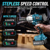 Seesii Cordless Impact Wrench, 900N.m(665ft-lbs) Power Impact Gun 1/2 Inch, 4.0Ah Battery, 3300RPM Impact Wrench, 6 Sockets, Electric Impact Driver for Home Car Truck Mower Father Dad Husband Seesii