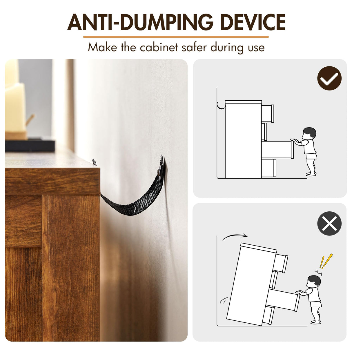 VanAcc 6 Drawers Dresser for Bedroom, Farmhouse Wood Chest of Drawers with Vintage Grain Texture, Drawer Double Dresser for Bedroom, Living Room, Hallway, Rustic Brown VanAcc