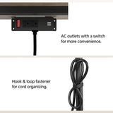 Yaheetech Kitchen Bakers Rack with Power Outlet & LED Lights, 5 Tiers Coffee Bar Table with 8 S Hooks, 64 Inches Tall Microwave Oven Stand with Storage for Spices, Pots, Gray Yaheetech