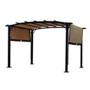 Outdoor Patio Pergola Gazebo - Steel Frame Sun Shelter With Retractable Canopy HouseOfZazla