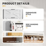 YITAHOME Slim Shoe Storage Cabinet with 3 Flip Drawers– Holds 24 Pairs, Space-Saving Shoe Rack for Entryway, Hallway & Living Room White Farmhouse Design YITAHOME