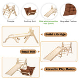 INNOPLAY Large Foldable Toddler Climbing Toys Indoor Jungle Gym, Pikler Triangle Set with Cushion, S-lide and Arch, 7-in-1 Montessori Climbing Set(1.5-6yrs) INNOPLAY