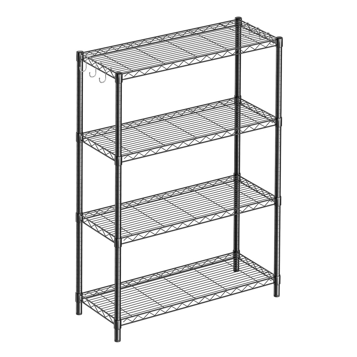 Guan River 4-Shelf Adjustable Metal Shelf Wire Shelving Unit Storage Rack Display Shelf for Office,Kitchen,Bedroom,Bathroom,Laundry,Pantry Basement,Garage(Black,36" L x 14" W x 54" H) Guan River