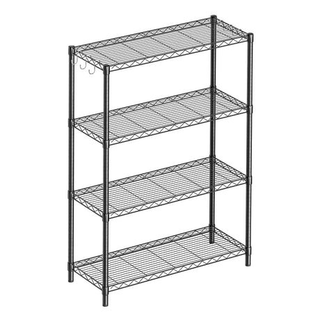 Guan River 4-Shelf Adjustable Metal Shelf Wire Shelving Unit Storage Rack Display Shelf for Office,Kitchen,Bedroom,Bathroom,Laundry,Pantry Basement,Garage(Black,36" L x 14" W x 54" H) Guan River