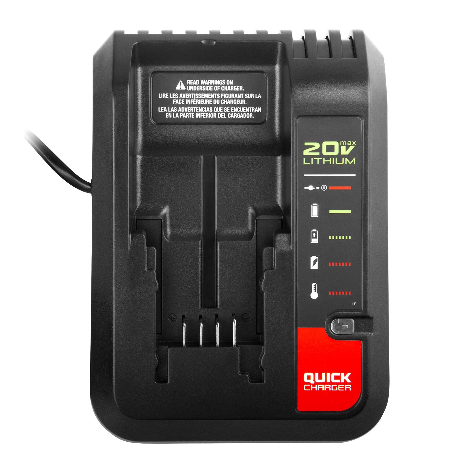 Quick Charger [for Porter-Cable 20V MAX] & [for Black+Decker 20V MAX] Lithium Battery PCC680L PCC681L PCC682L PCC685LP PCC699L and Battery LBXR20 LBXR2020 LBX4020 - WoodArtSupply