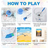 SENQAO Sunset Paint by Numbers for Adults Beginners Framed, Beach Adults' Paint-by-Number Kits, Adult Paint by Number Kits on Canvas, Acrylic Number Painting for Home Decor, 8x12in SENQAO