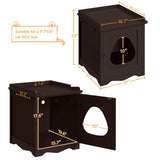 Yaheetech Cat Litter Box Enclosure, Hidden Cat Litter Box Furniture with Side Towel Bar, Wooden Cat Washroom, Storage Cabinet, Indoor Pet House, Side Table Nightstand, Espresso Yaheetech