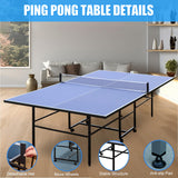 BOSTANA 108'' x 60'' x 30'' Table Tennis Table, Foldable Ping Pong Table with 1 Net 2 Paddles 3 Balls, Outdoor Table Tennis Table Single Player Playback Mode for Indoor Outdoor Game BOSTANA