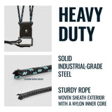 Teal Triangle Heavy Duty Elite Canoe Hoist, Easy-Lift Garage Pulley System, Holds 150 lbs, Fits 8-Foot Ceilings, Patented No-Slip Strap, No Setup Required Teal Triangle