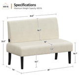 Yaheetech Small Mini Sofa Couch Armless Loveseat Futon for Bedroom, Corduroy Fabric & Easy Assembly, for Small Spaces Living Room,Dorm,Office,Apartment, Beige Yaheetech