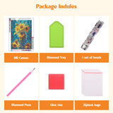 MISCER Flowers Diamond Art Kits for Adults, Sunflower Diamond Painting Kits for Beginners, 5D Full Drill Round Paint with Diamonds Pictures, Gem Art Painting DIY Crafts Kit Decor 12x16inch MISCER