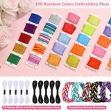 PAXCOO 985Pcs String Bracelet Making Kit, Friendship Bracelet String Kit with 110 Skeins Embroidery Floss Cross Stitch Thread, 830 Beads for Friendship Bracelet Making, 45Pcs Embroidery Tools PAXCOO