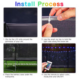 Trampoline Lights, LED Lights for 16Ft 14Ft 12Ft 10Ft, Jump Control 16 Color Change, Waterproof Battery Case Powered (for 16ft Trampoline) Blinngo - Sport