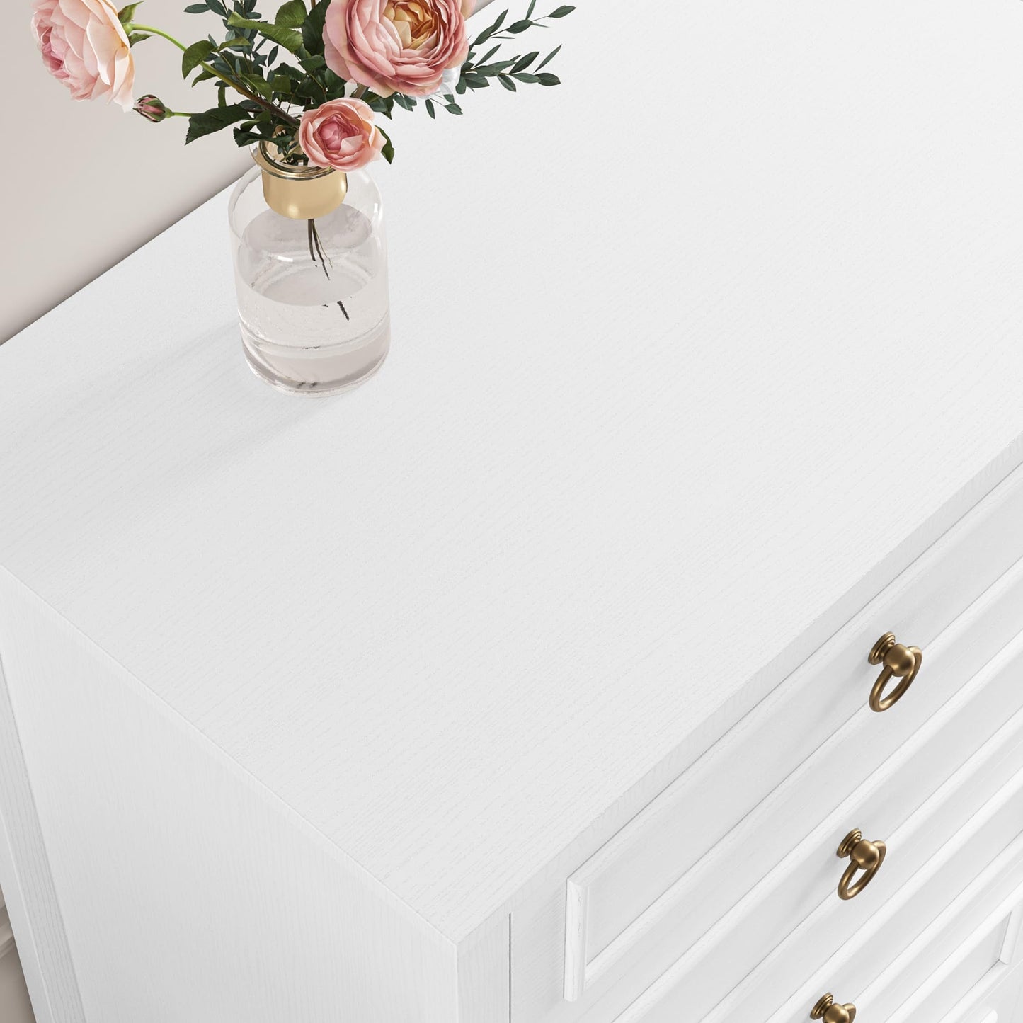 HOSTACK White Dresser for Bedroom, 52" Tall Dresser, Vertical 6 Drawer Dresser, Modern Farmhouse Chest of Drawers, Wood Closet Dresser Storage Dresser Chest for Living Room, Hallway, Entryway - WoodArtSupply