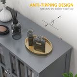 kleankin Sideboard Buffet, Storage Cabinet with 2 Doors, Credenza for Multifunction in Kitchen, Console, Living Room, Gray kleankin