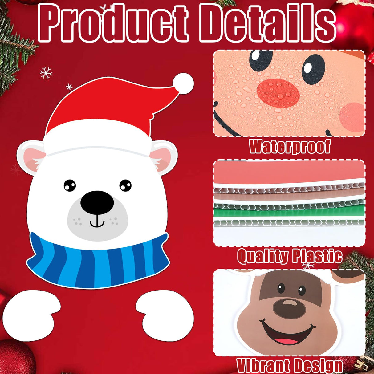 gisgfim 8 Pcs Christmas Fence Peeker Decorations Santa Claus Elk Snowman Elf Yard Peeking Art Sign Cute Christmas Winter Holiday Outdoor Fence Sign Ornament for Xmas DIY Home Garden Yard Decor gisgfim