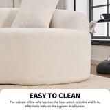 KEIKI Curved Chenille Modular Sectional Couches with Pillows, 4 Seater Oversized Upholstered Luxury Plush Cloud Sofa for Living Room Apartment, Full Compression Sponge, KEIKI