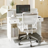 Reception Desk with Counter, Modern Front Table Equipped with Drawers & Keyboard Tray, 47.2-inch Checkout Counter with LED Lights & Power Outlets for Lobbies, Salons, Retail, Home Offices TUSY