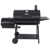 Royal Gourmet CC2036F Barrel Charcoal Grill with Offset Smoker, Outdoor Smoker with 1200 Sq. In. Cooking Area for Outdoor Barbecue Event , Black Royal Gourmet