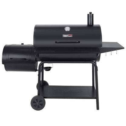 Royal Gourmet CC2036F Barrel Charcoal Grill with Offset Smoker, Outdoor Smoker with 1200 Sq. In. Cooking Area for Outdoor Barbecue Event , Black