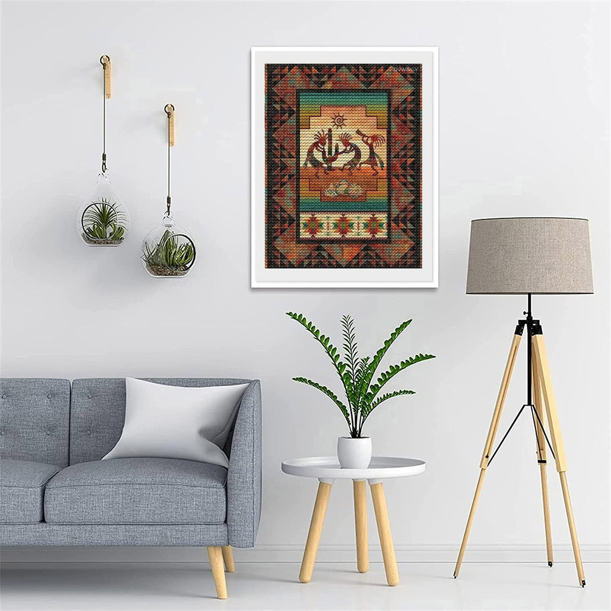 DVWIVGY 5D Diamond Painting Kits Native American Diamond Art for Adults Kids, Full Round Drill Paint by Numbers Arts Pictures for Home Wall Decor Gifts 12 x 16 inch DVWIVGY