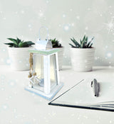 COTA Global Ocean Breeze Nautical Wooden Lantern Candle Holder - Handmade Rustic Tealight Candle Lantern Decor Coastal Table Centerpiece, Indoor Tea Candle Lantern Beach Decorations for Home Puzzled